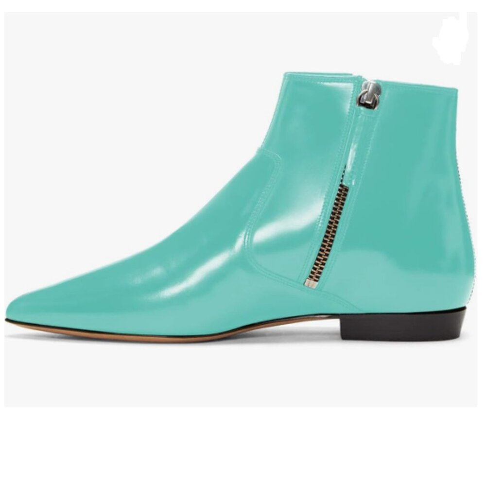 XYD Vibrant Teal Ankle Boots